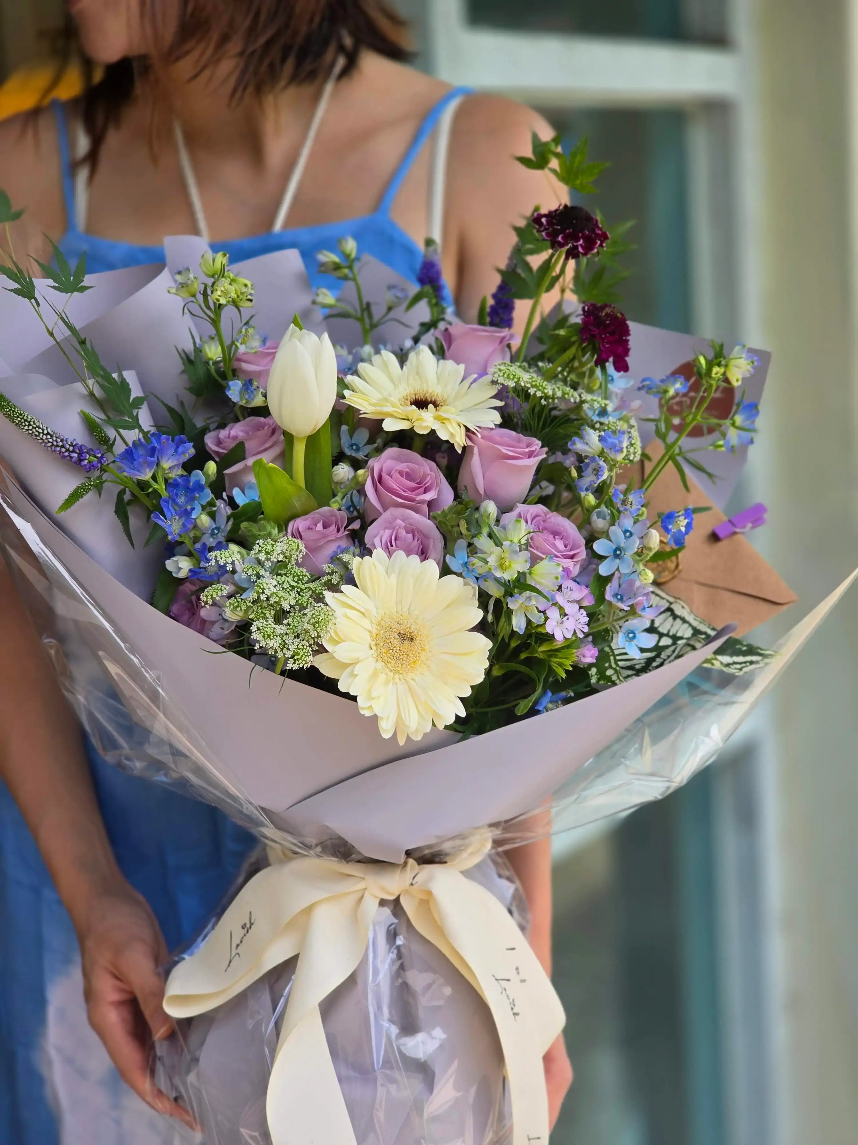 Lavender - Purple Rose Bouquet