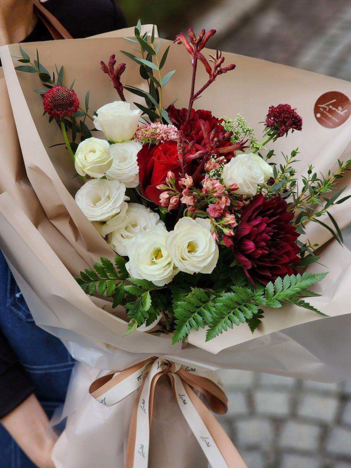 White & Burgundy