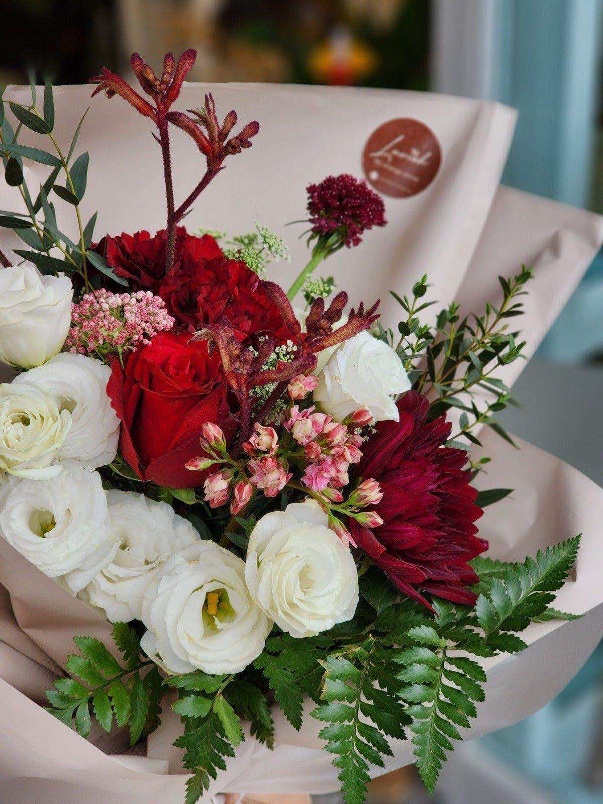 White & Burgundy