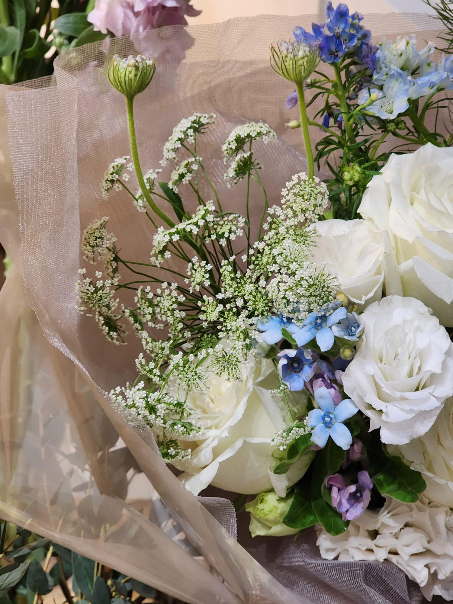 Ann - White Rose Bouquet - Lavish Florist
