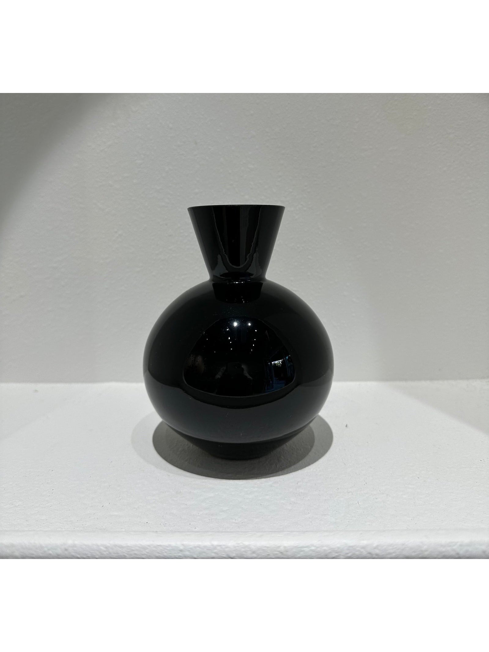 Vase - Mirror Black Glass